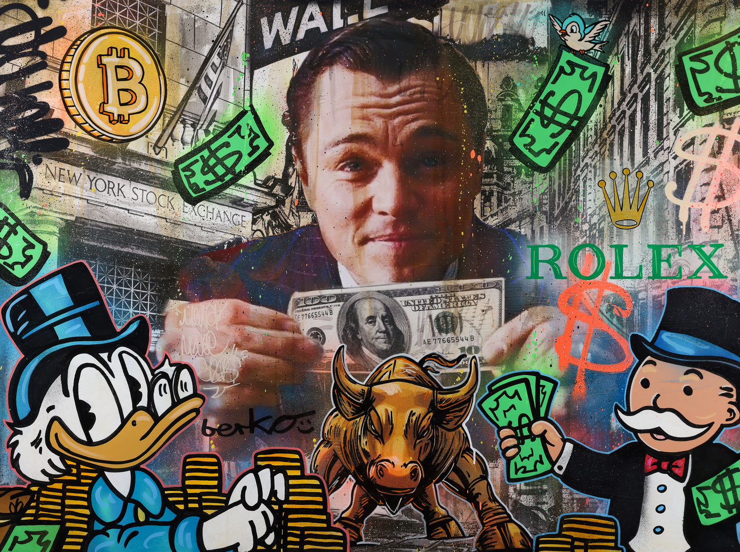 ORIGINAL painting / Wall Street (WOLF) / 36 X 48 inches
