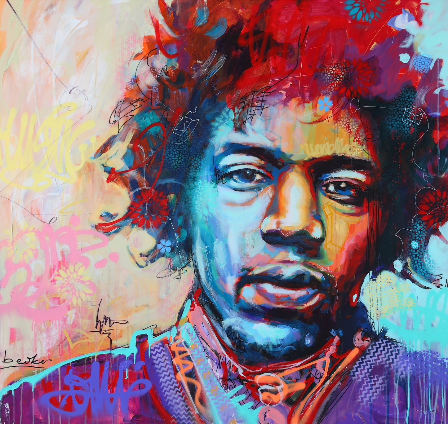 Jimi Hendrix / Matte Canvas or Fine art paper / Open Edition
