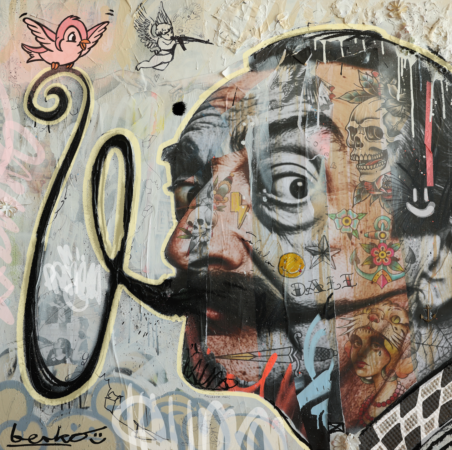 Salvador Dali / 36 X 36 inches / HAND FINISHED / PINK