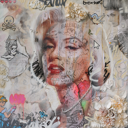 ORIGINAL painting / Marilyn Monroe / 36 X 36 inches