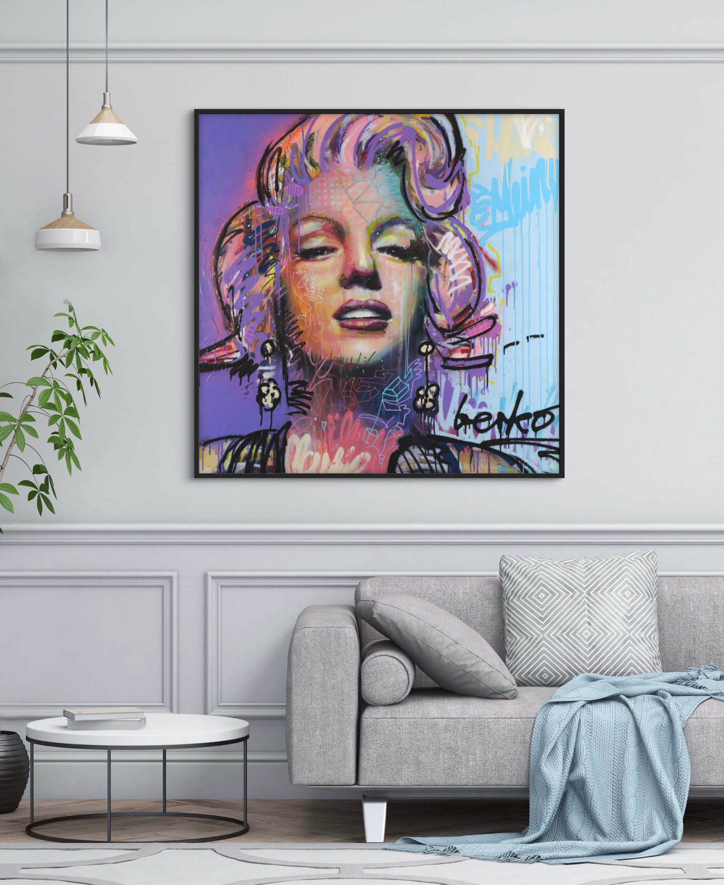 ORIGINAL painting / Marilyn Monroe / 42 X 42 inches