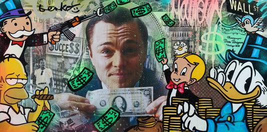 ORIGINAL painting / Wolf of Wall Street /  24 X 48 inches