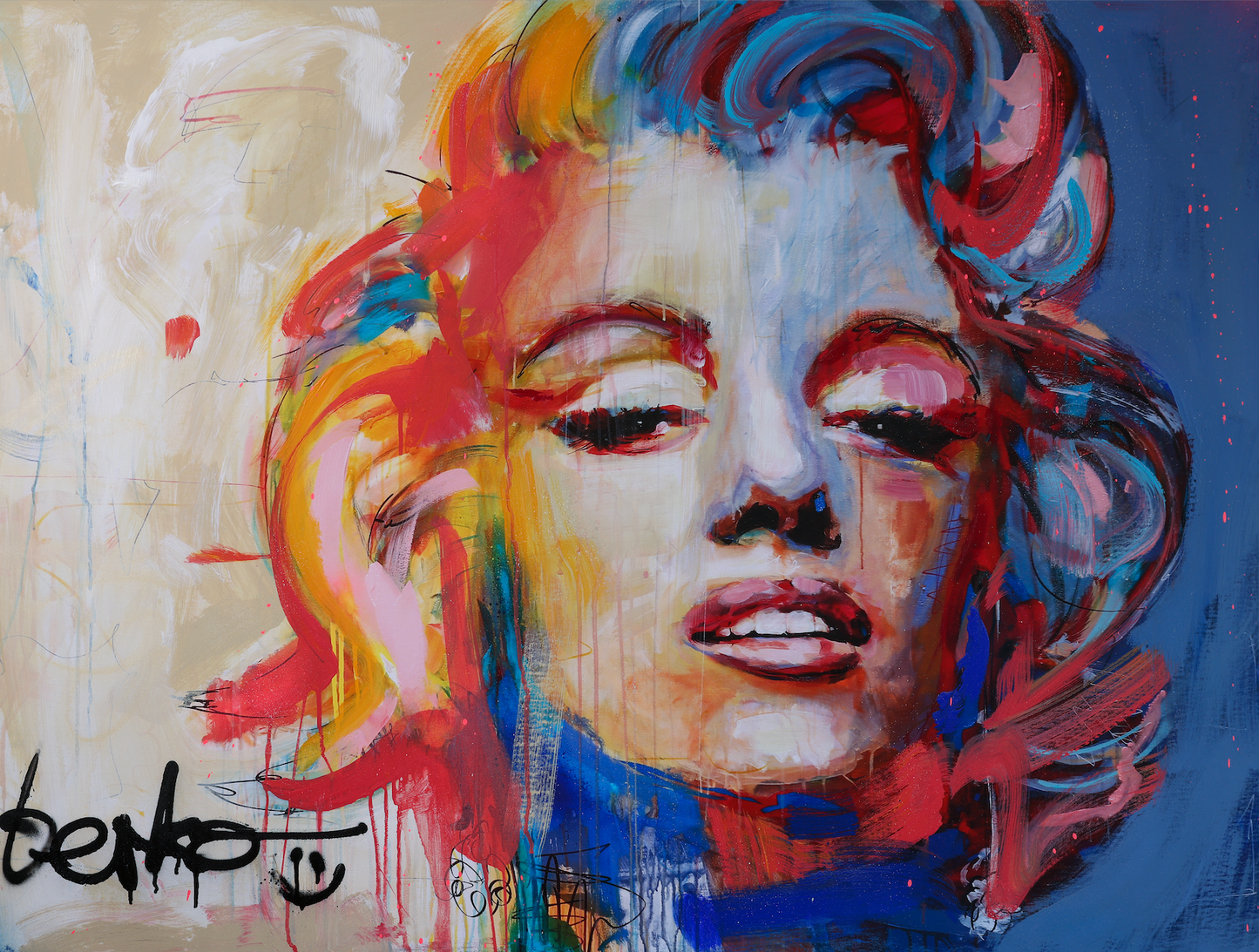 Marilyn Monroe / 36 X 48 inches / STRETCHED / HAND FINISHED PRINT
