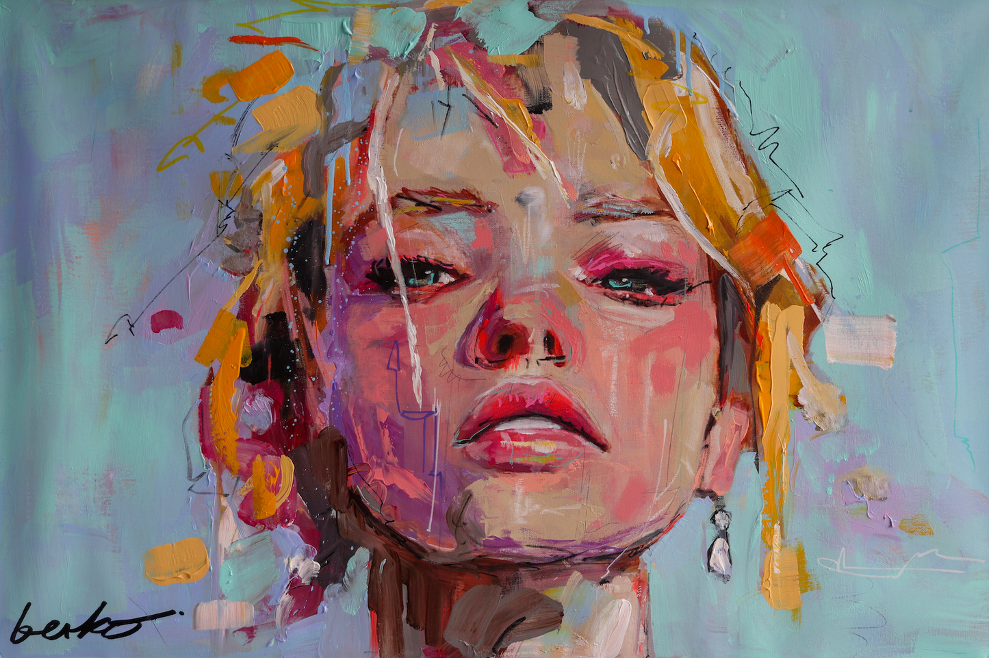 EDITION OF 6 / Portrait of a woman  / 24 X 36 inches / CANVAS / HAND FINISHED PRINT