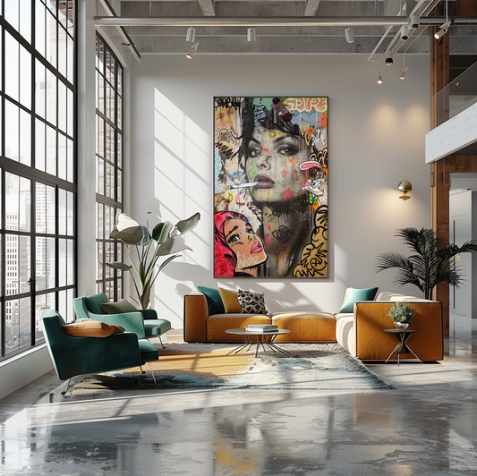 ORIGINAL painting / Vandalissima / Sofia Loren / 58 X 95 inches