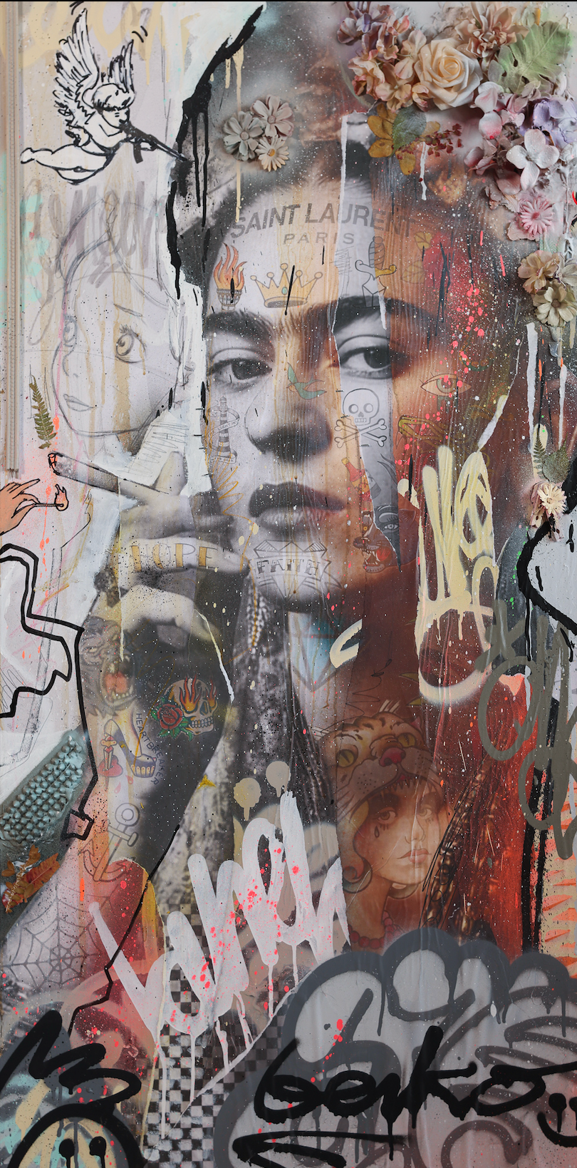 ORIGINAL painting / FRIDA /  24 X 48 inches