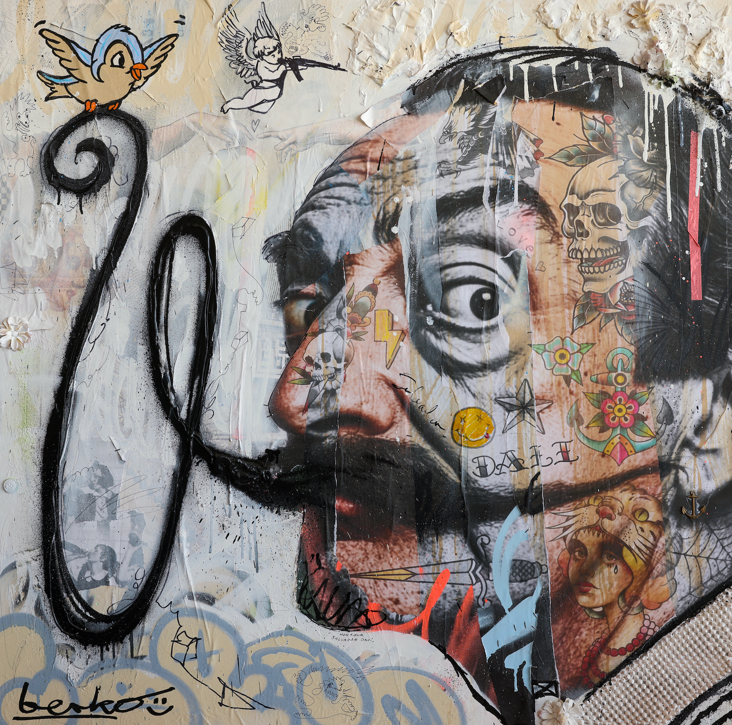 ORIGINAL painting / Salvador Dali / 42 X 42 inches