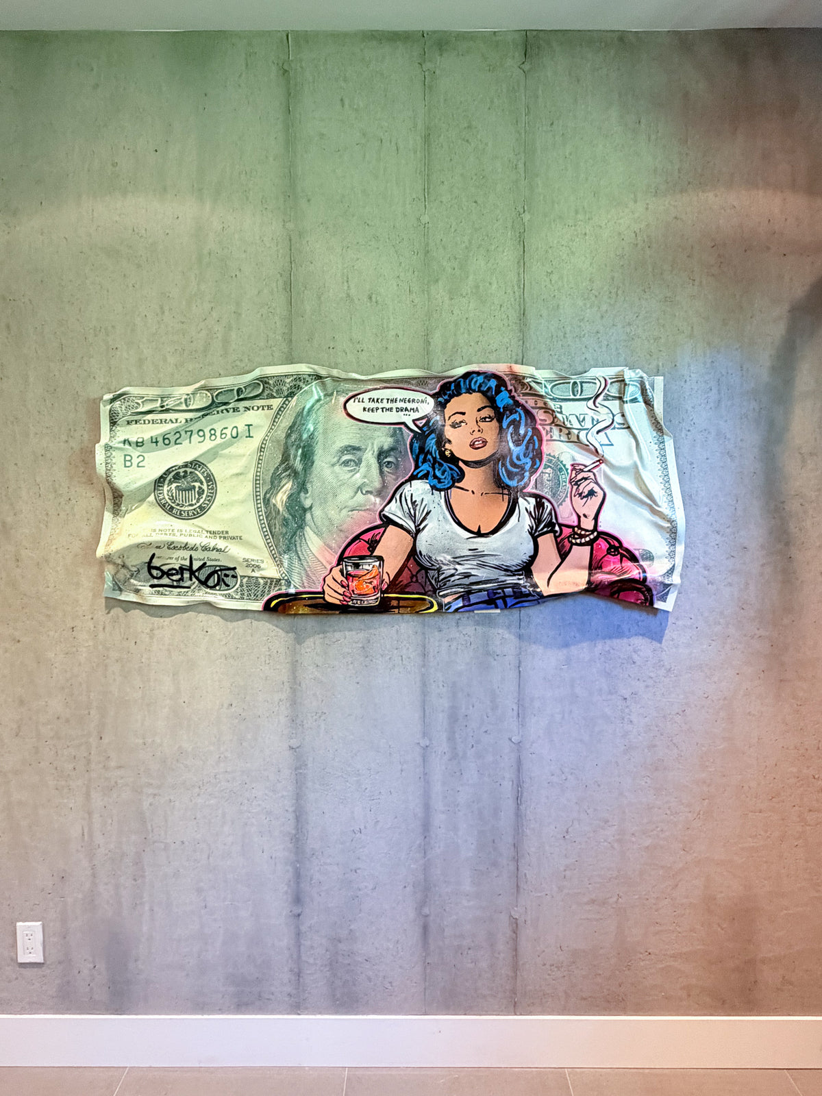 American 100$ / NEGRONI / 26 X 60 inches