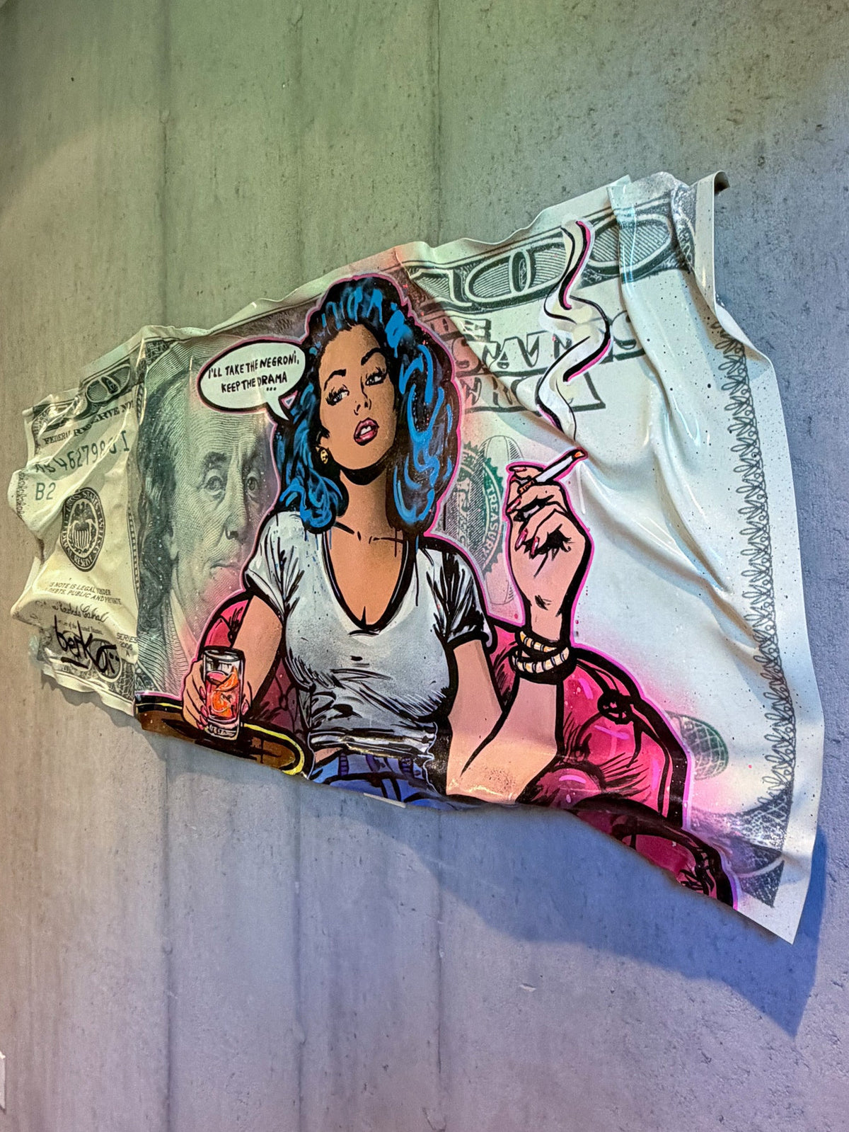 American 100$ / NEGRONI / 26 X 60 inches