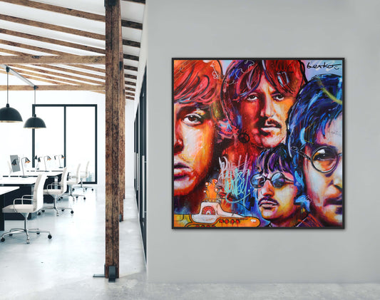 Beatles / 54 X 54 inches / STRETCHED / HAND FINISHED PRINT