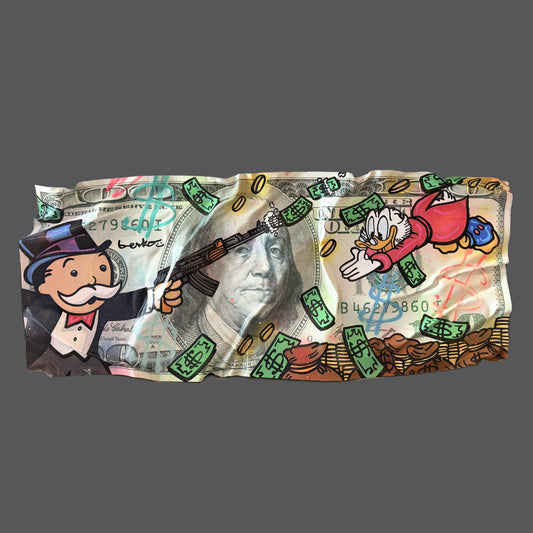 American 100$ FIGHT! bill / 26 X 60 inches